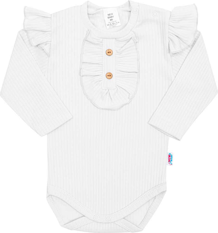NEW BABY Kojenecké body Stripes bílé 100% bavlna 56 (0-3m) - obrázek 1