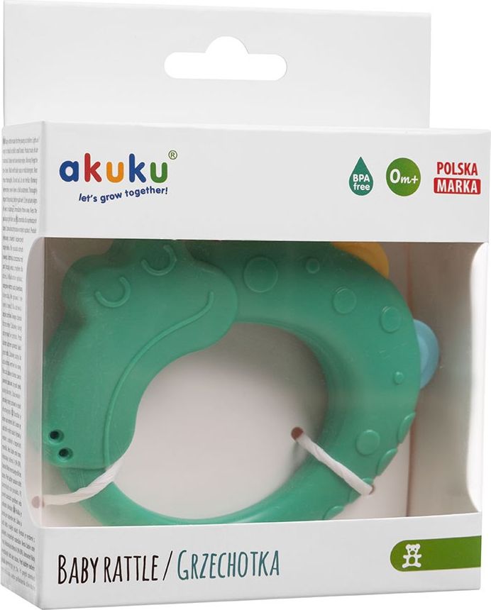 AKUKU Chrastítko Krokodýl Plast 9,5 x 8,5 cm - obrázek 3