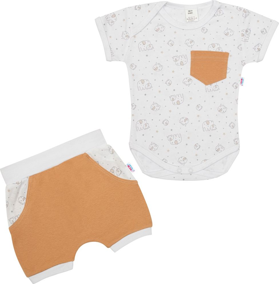 NEW BABY 2-dílná letní bavlněná souprava Perfect Summer hnědá 100% Bavlna 56 (0-3m) - obrázek 1