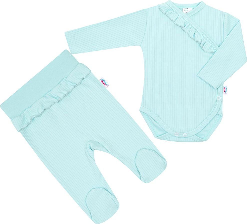 NEW BABY 2-dílná kojenecká souprava Stripes ledově modrá 100% Bavlna 56 (0-3m) - obrázek 1