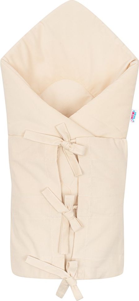 NEW BABY Klasická šněrovací manšestrová zavinovačka béžová Bavlna/Polyester/Antialergické vlákno 70x70 cm - obrázek 1