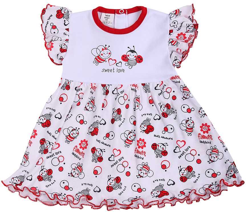 NEW BABY Kojenecké šaty Beruška 100% bavlna 62 (3-6m) - obrázek 1
