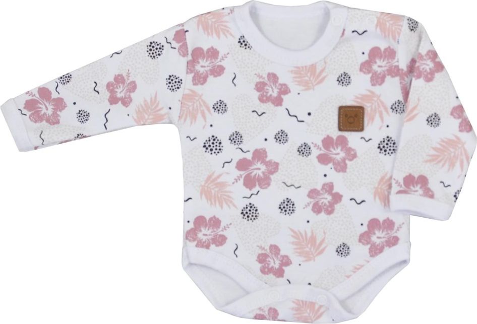 KOALA Kojenecké body s dlouhým rukávem Flowers 100% bavlna 80 (9-12m) - obrázek 1