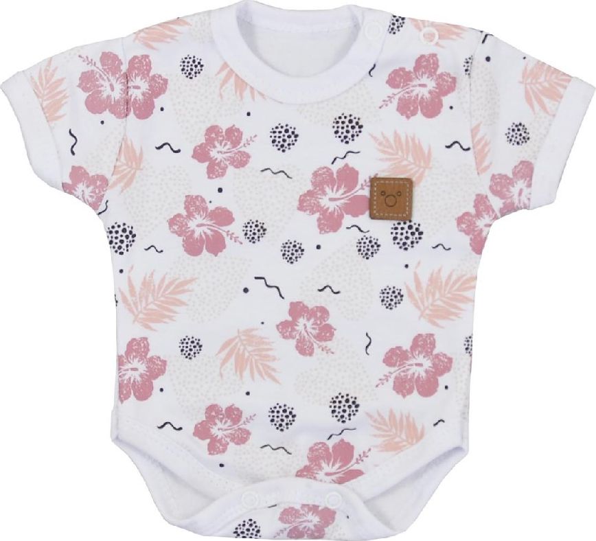 KOALA Kojenecké body s krátkým rukávem Flowers 100% bavlna 74 (6-9m) - obrázek 1