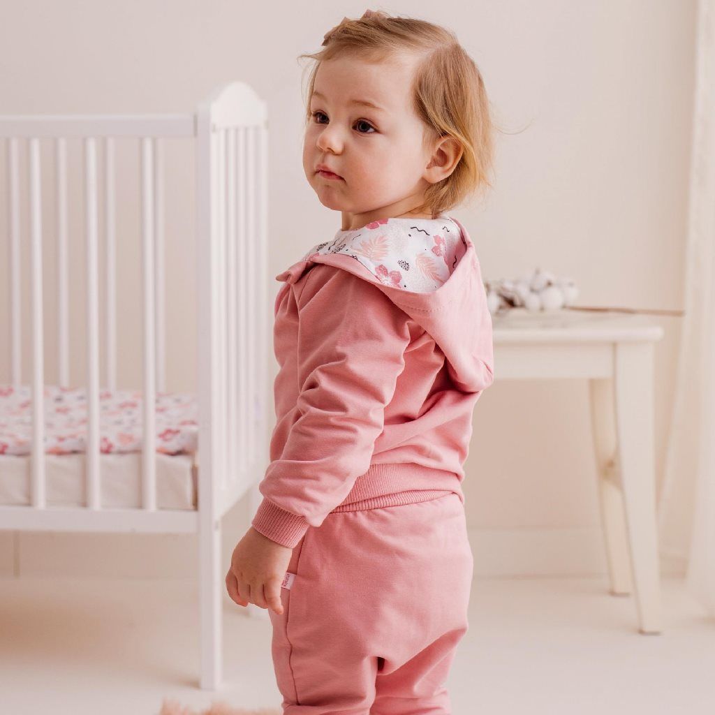 KOALA Kojenecké tepláčky a mikinka s kapucí Flowers Bavlna/Polyester 68 (4-6m) - obrázek 2