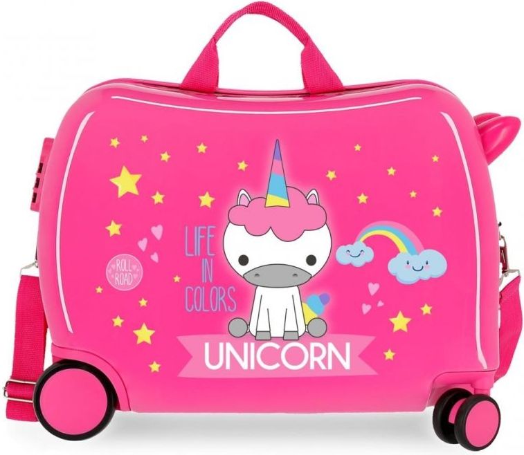 JOUMMABAGS Dětský kufřík na kolečkách Roll Road Little Me Unicorn Pink MAXI ABS plast, 50x38x20 cm, 34 l - obrázek 1