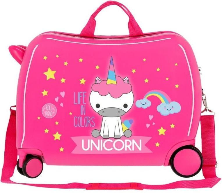JOUMMABAGS Dětský kufřík na kolečkách Roll Road Little Me Unicorn Pink MAXI ABS plast, 50x38x20 cm, 34 l - obrázek 2