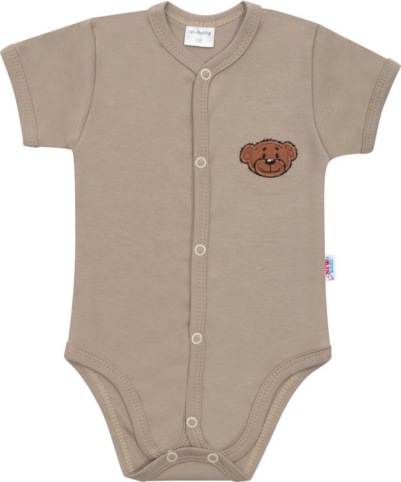 NEW BABY Kojenecké bavlněné celorozepínací body BrumBrum latte 100% bavlna 56 (0-3m) - obrázek 1
