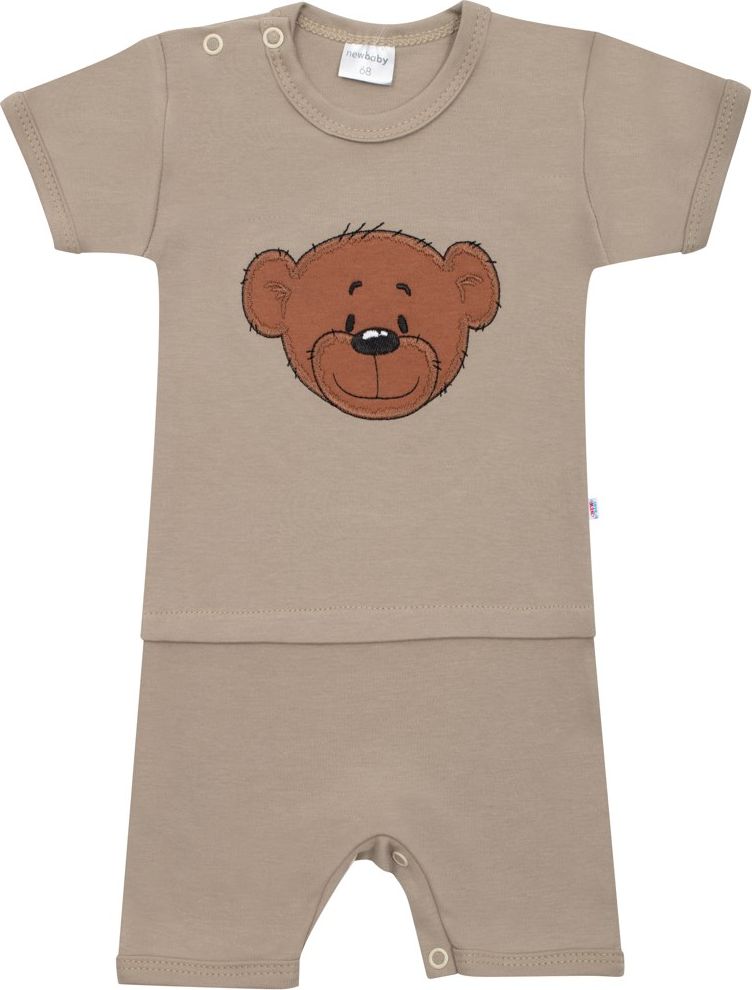 NEW BABY Kojenecký letní bavlněný overal BrumBrum latte 100% bavlna 62 (3-6m) - obrázek 1