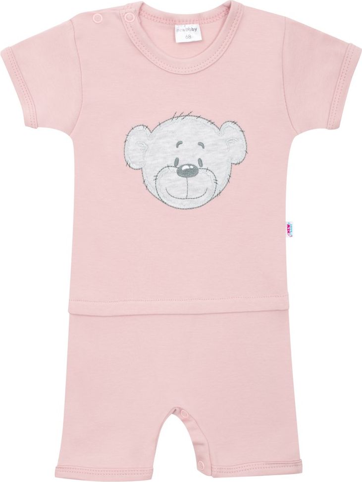 NEW BABY Kojenecký letní bavlněný overal BrumBrum old pink 100% bavlna 68 (4-6m) - obrázek 1