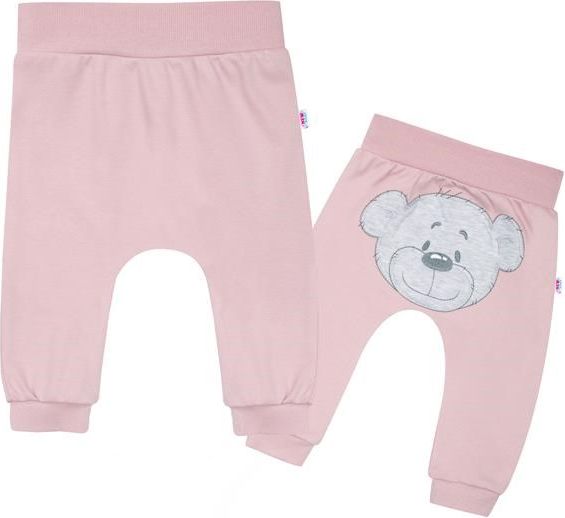 NEW BABY Kojenecké bavlněné tepláčky BrumBrum old pink 100% bavlna 80 (9-12m) - obrázek 1