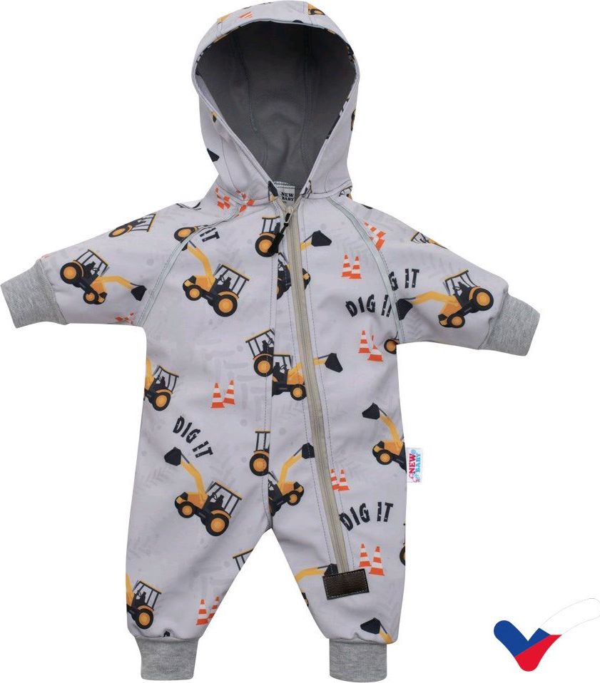 NEW BABY Softshellový kojenecký overal Bagr Polyester/Polyamid 98 (2-3r) - obrázek 1