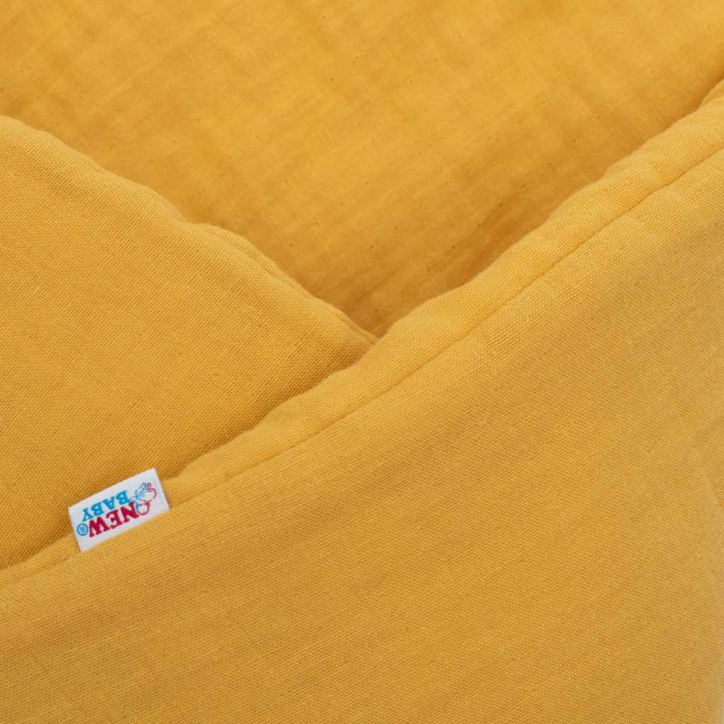 NEW BABY Mušelínová šněrovací zavinovačka hořčicová Bavlna/Polyester/Antialergické vlákno 75x75 cm - obrázek 3