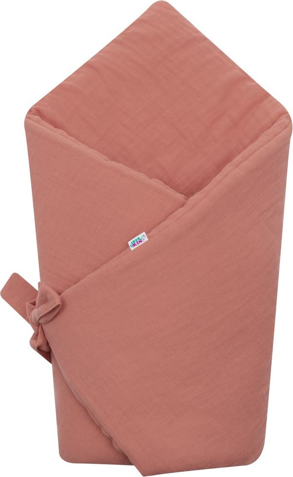 NEW BABY Mušelínová šněrovací zavinovačka růžová Bavlna/Polyester/Antialergické vlákno 75x75 cm - obrázek 1