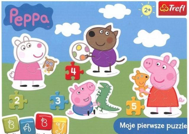 Trefl baby puzzle Peppa Pig 2, 3, 4, a 5 dílků - obrázek 1