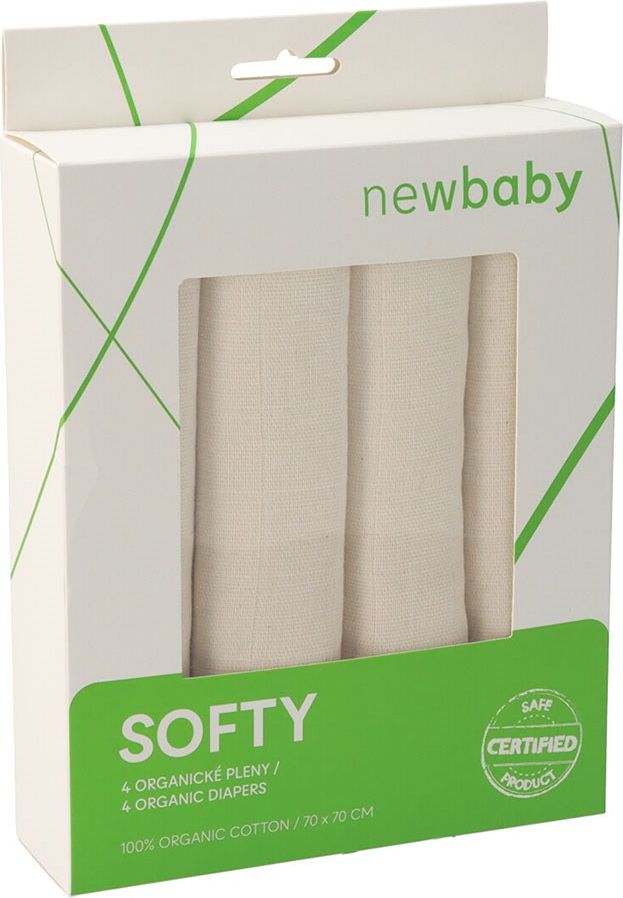 New baby 4 ks Bavlněné pleny SOFTY z organické bavlny 120g/m Bavlna 70x70 cm - obrázek 1