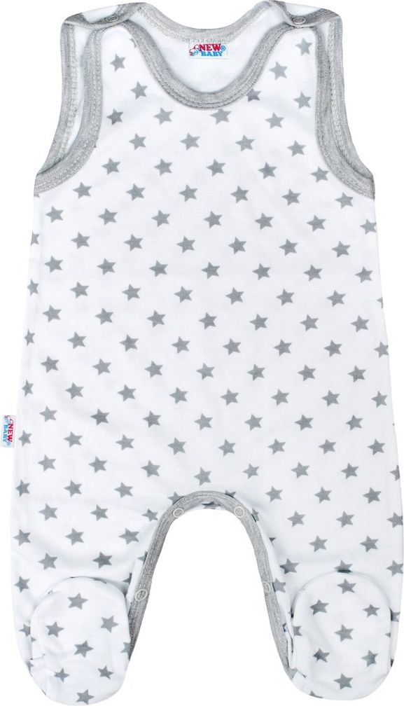 NEW BABY Kojenecké dupačky Classic II šedé s hvězdičkami 50 100% bavlna 50 - obrázek 1