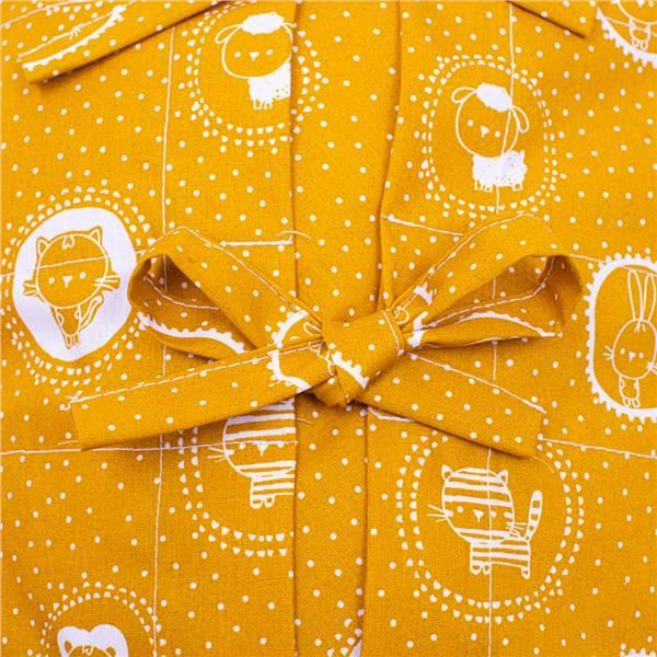 NEW BABY Klasická šněrovací zavinovačka Zvířátka hořčicová Bavlna/Polyester/Antialergické vlákno 70x70 cm - obrázek 2