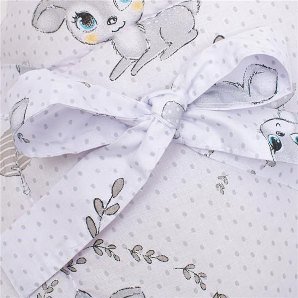 NEW BABY Zavinovačka s kokosovou výztuží a mašlí Srnka šedo-růžová 100% bavlna 75x75 cm - obrázek 2