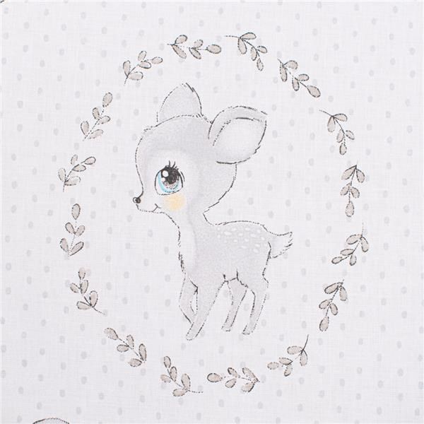 NEW BABY Zavinovačka s kokosovou výztuží a mašlí Srnka šedo-růžová 100% bavlna 75x75 cm - obrázek 3