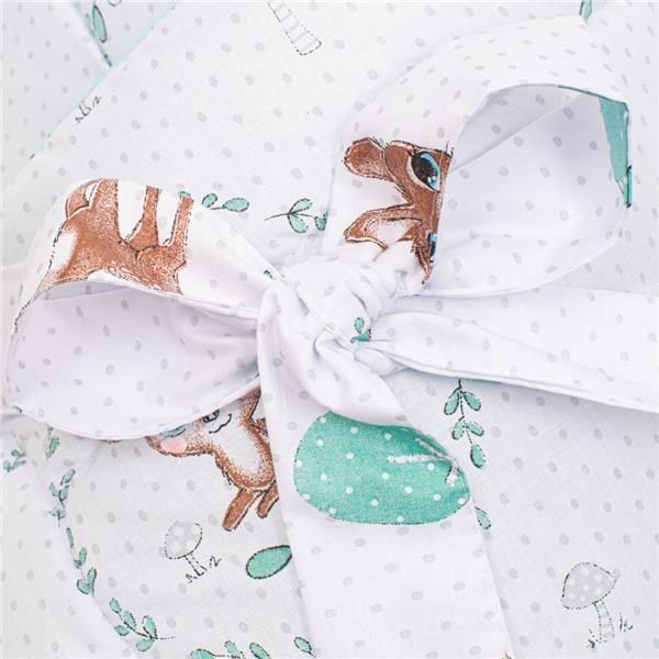NEW BABY Zavinovačka s kokosovou výztuží a mašlí Srnka mátová 100% bavlna 75x75 cm - obrázek 2