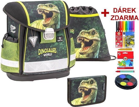 Školní aktovka Dinosaurus World 3 dílný set Belmil - obrázek 1