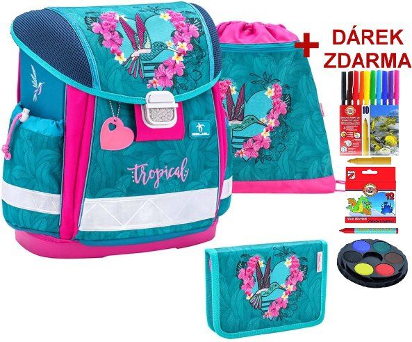 Školní aktovka Kolibřík Tropical Hummingbird 3 dílný set Belmil - obrázek 1