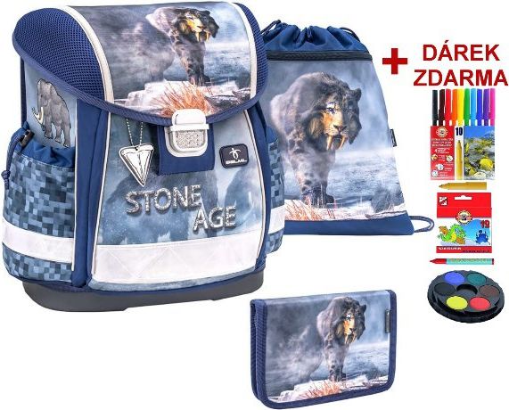 Školní aktovka Stone Age 3 dílný set Belmil - obrázek 1
