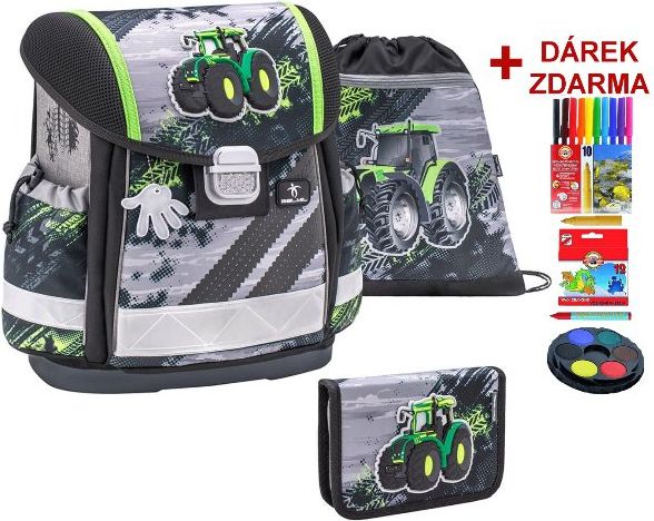 Školní aktovka Geen Tractor 3 dílný set Belmil - obrázek 1