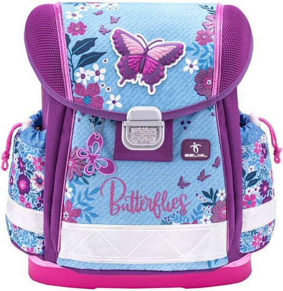 Školní aktovka Motýl Jeans Butterfly 3 dílný set Belmil - obrázek 4