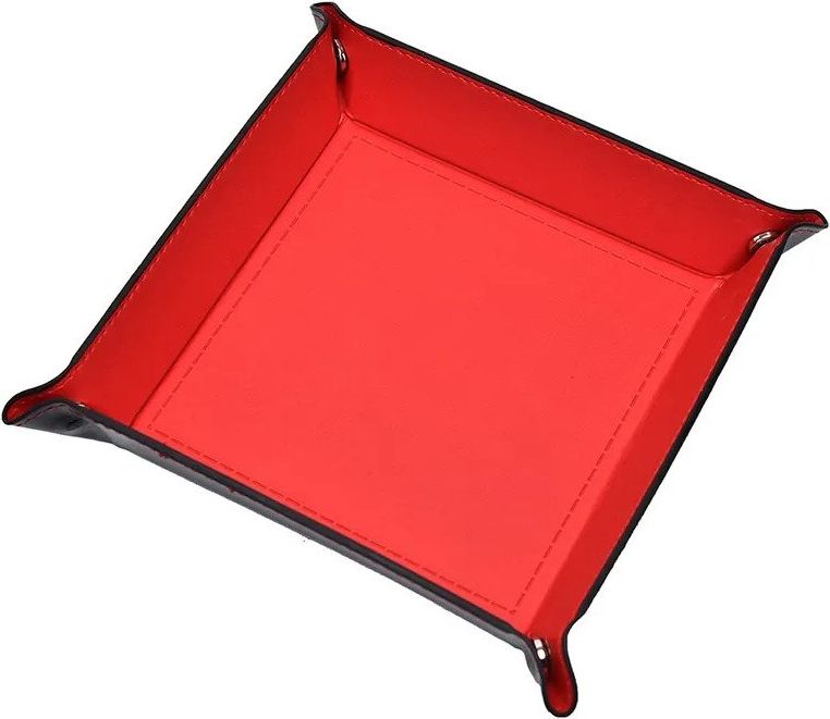 TLAMA games Dice Tray - Tác na kostky, koženka (skládací) Barva: Červená - obrázek 1