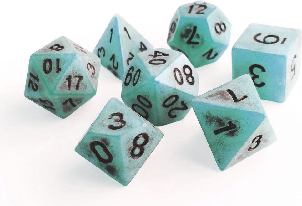 TLAMA games Sada 7 "kamenných" kostek pro RPG Barva: Bordó - obrázek 4