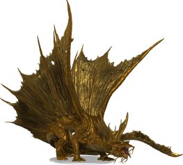 WizKids D&D Icons of the Realms: Adult Gold Dragon Premium Figure - obrázek 1
