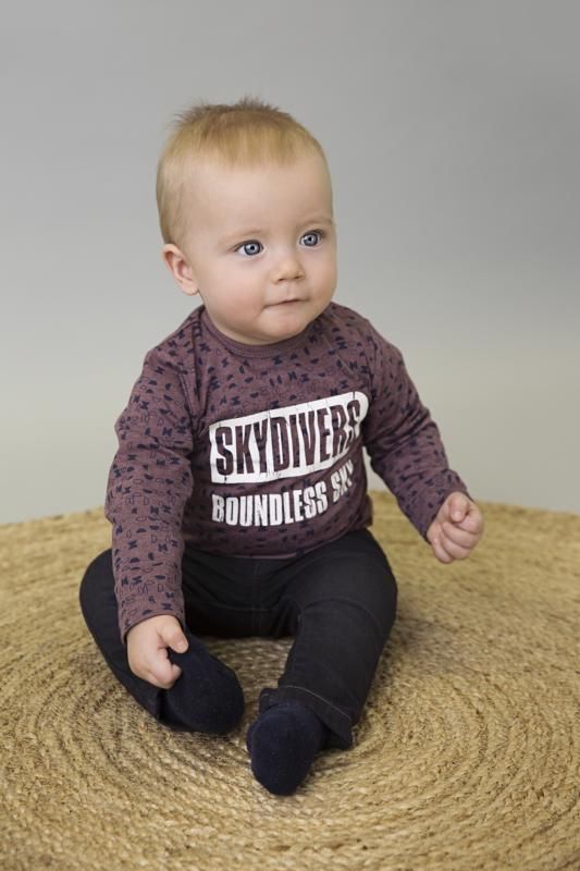 DIRKJE Tričko dlouhý rukáv B-AWESOME 74 Burgundy - obrázek 3