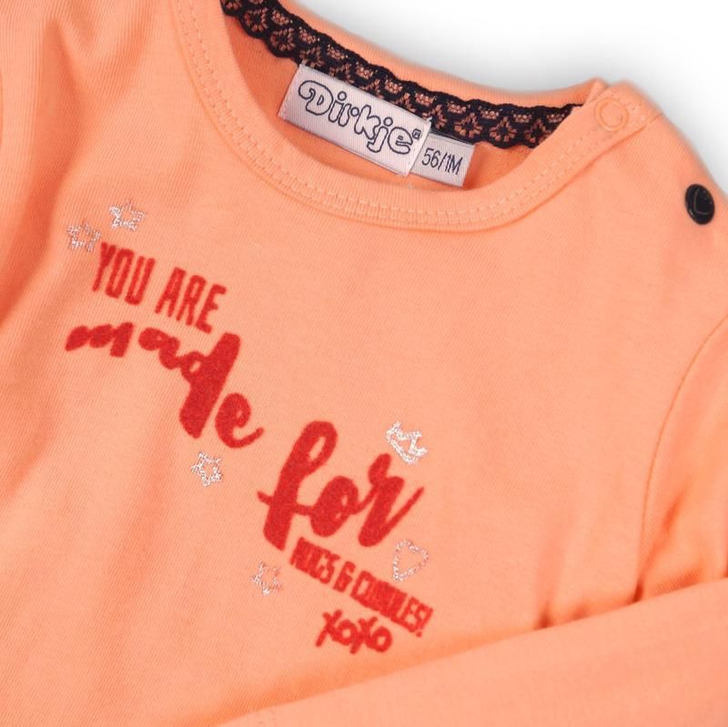 DIRKJE Tričko dlouhý rukáv B-SO FRESH HUGS AND Cuddles 92 Peach - obrázek 2