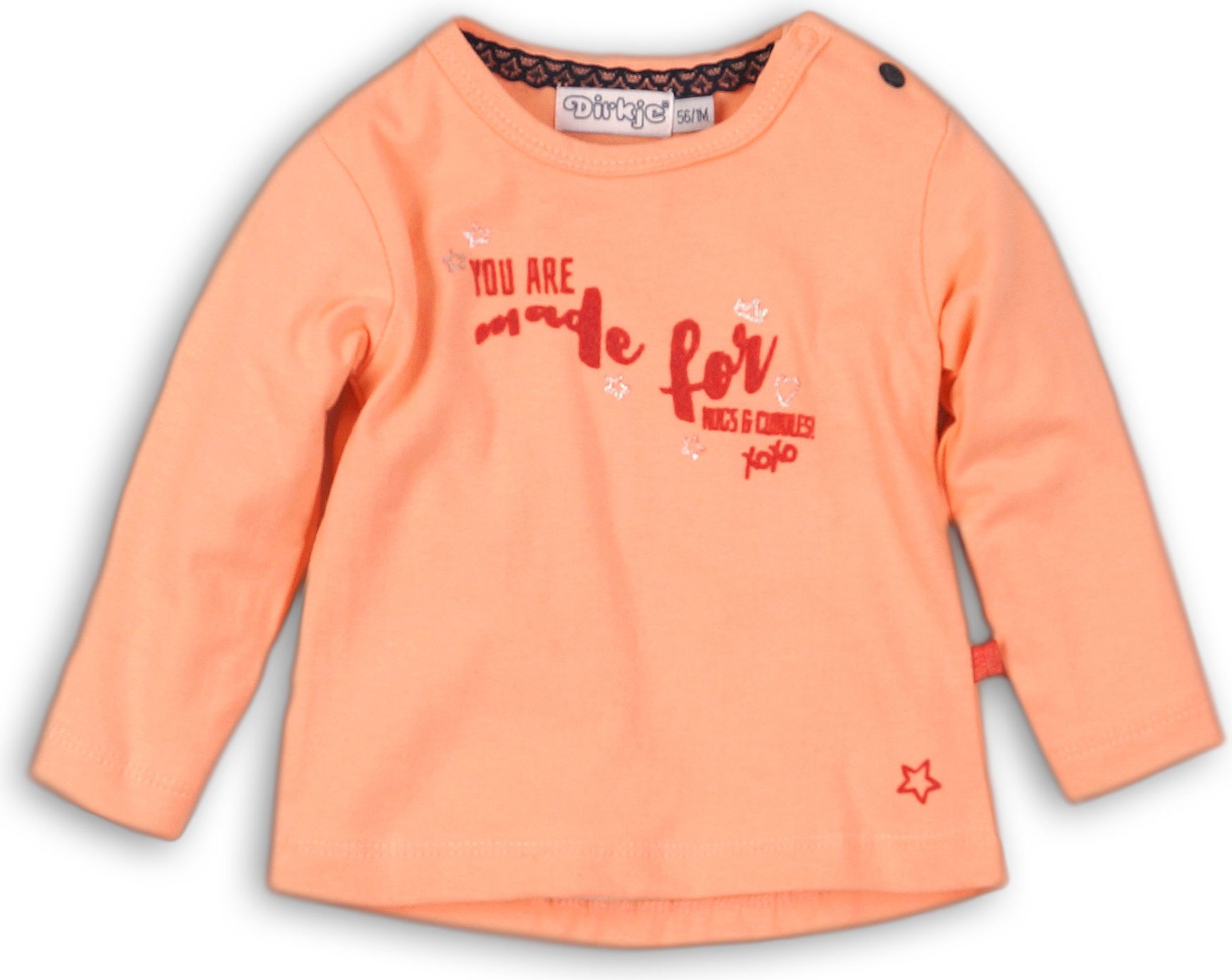 DIRKJE Tričko dlouhý rukáv B-SO FRESH HUGS AND Cuddles 74 Peach - obrázek 4
