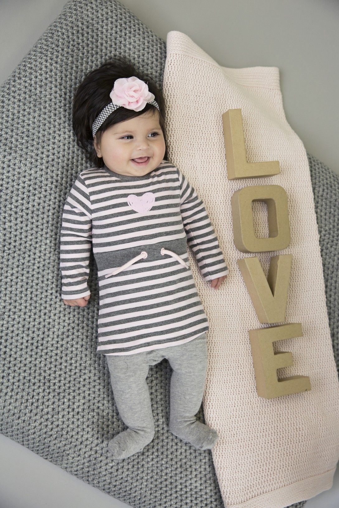 DIRKJE Šaty B-SO SOFT LOVE 68 Pink - Grey - obrázek 3