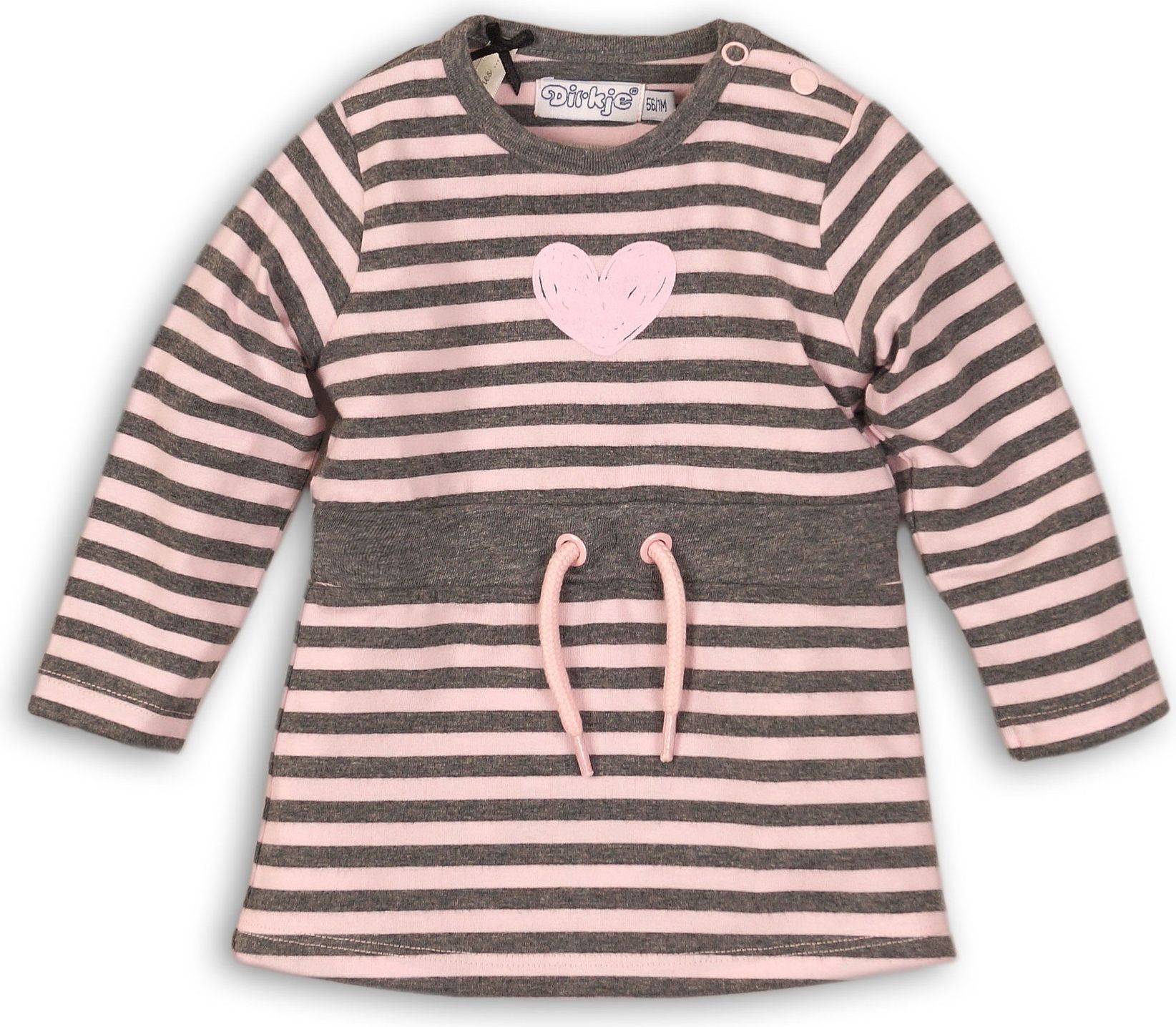 DIRKJE Šaty B-SO SOFT LOVE 68 Pink - Grey - obrázek 4