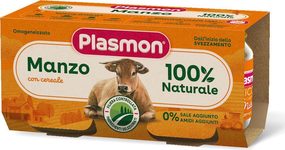 PLASMON bezlepkový masový s obilím hovězí bez škrobu a soli 2 x 80 g - obrázek 2