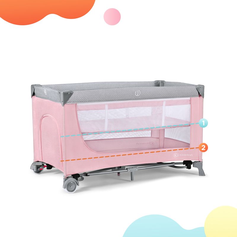 KINDERKRAFT Postýlka cestovní Leody Pink - obrázek 12