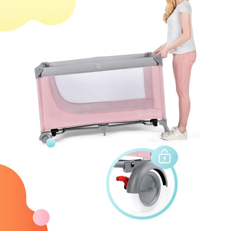 KINDERKRAFT Postýlka cestovní Leody Pink - obrázek 14