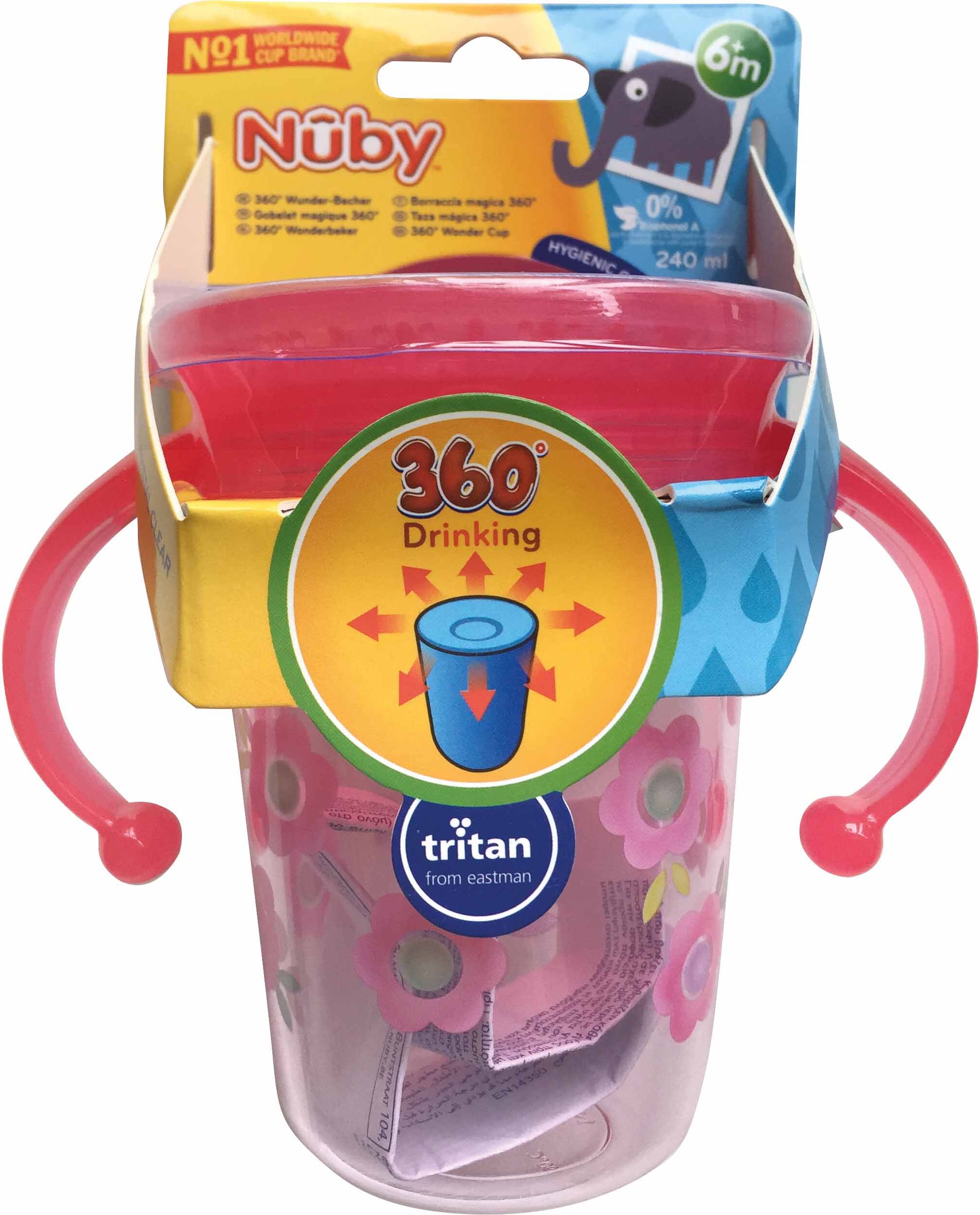 Nûby 360° sippy cup Wonder Cup 240 ml tritan Eastmanu růžová - obrázek 7