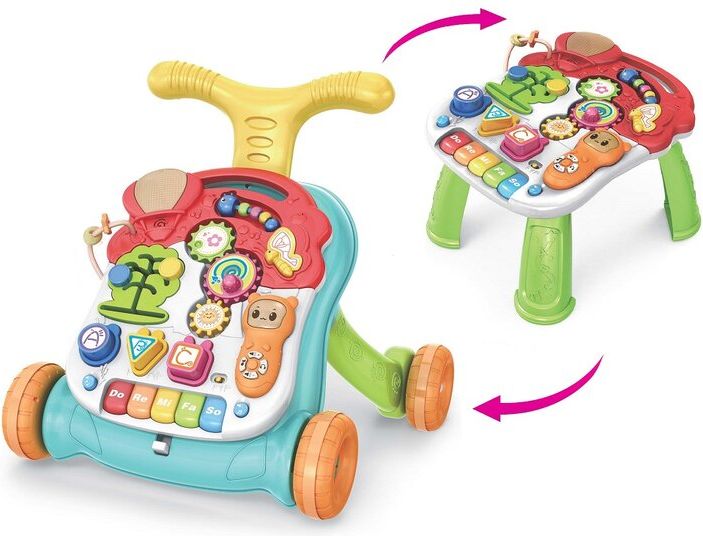 Petite&Mars Chodítko a Stolek hrací 2v1 Activity Rainbow - obrázek 1