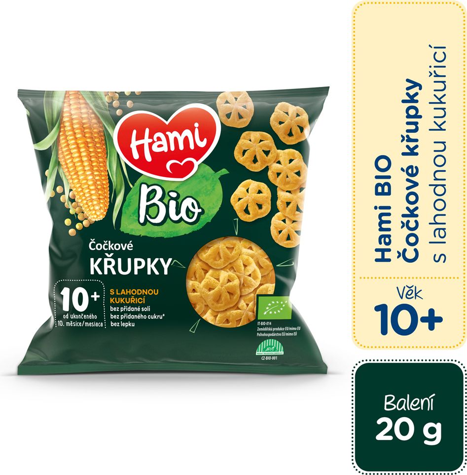 HAMI BIO Křupky čočkové s lahodnou kukuřicí 20 g, 10+ - obrázek 5