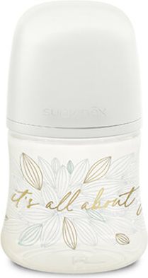 SUAVINEX Gold Kojenecká láhev 150 ml fyziologická průtok S krémová - obrázek 1
