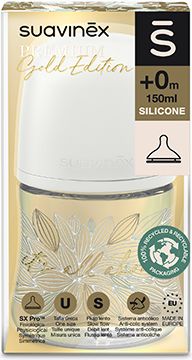 SUAVINEX Gold Kojenecká láhev 150 ml fyziologická průtok S krémová - obrázek 3
