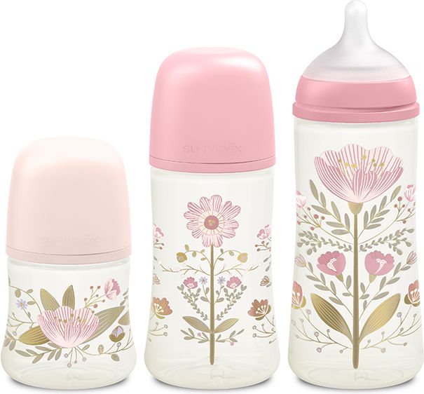 SUAVINEX Gold Kojenecká láhev 150 ml fyziologická průtok S růžová - obrázek 4