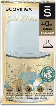 SUAVINEX Gold Kojenecká láhev 150 ml fyziologická průtok S modrá - obrázek 5