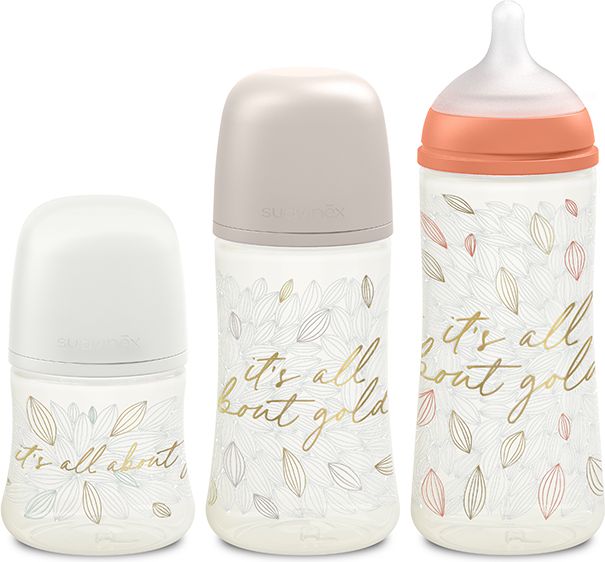 SUAVINEX Gold Kojenecká láhev 360 ml fyziologická průtok L oranžová - obrázek 3