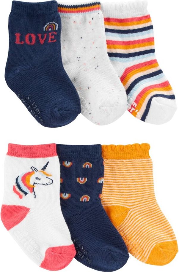 CARTER'S Ponožky Unicorn holka 6ks 3-12m - obrázek 1